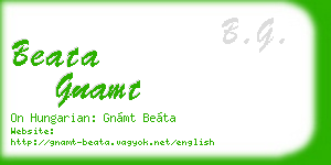 beata gnamt business card
